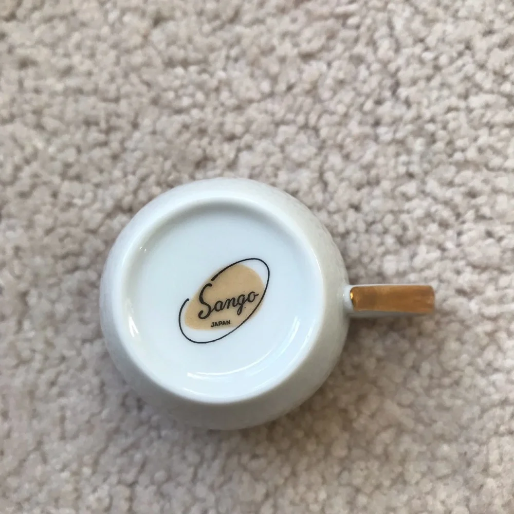 Vintage Sango Fine China Demitasse Cup & Saucer Set - Gold Trim